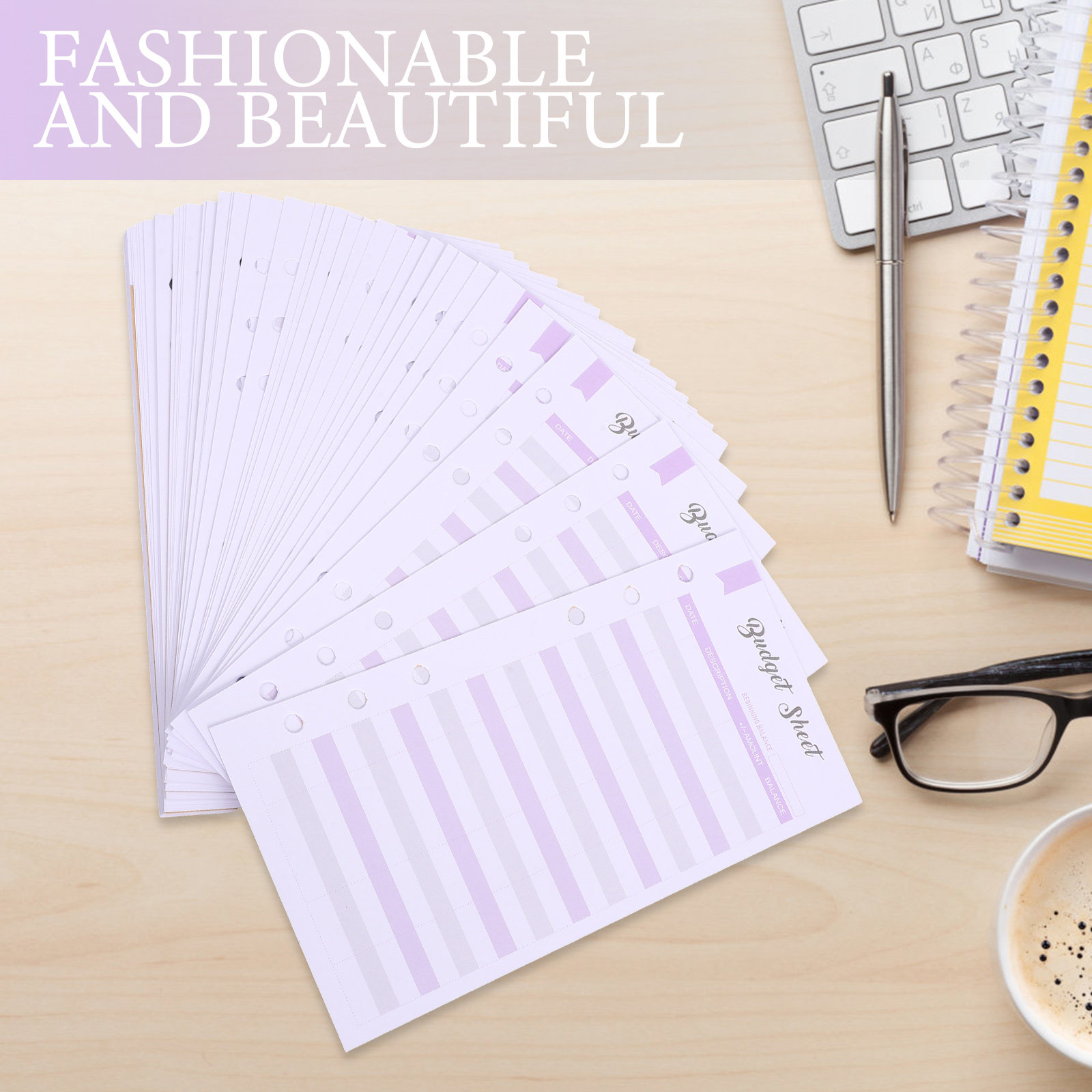 Home Office Expenses - 60Pcs Budget Cards Practical Punch Hole