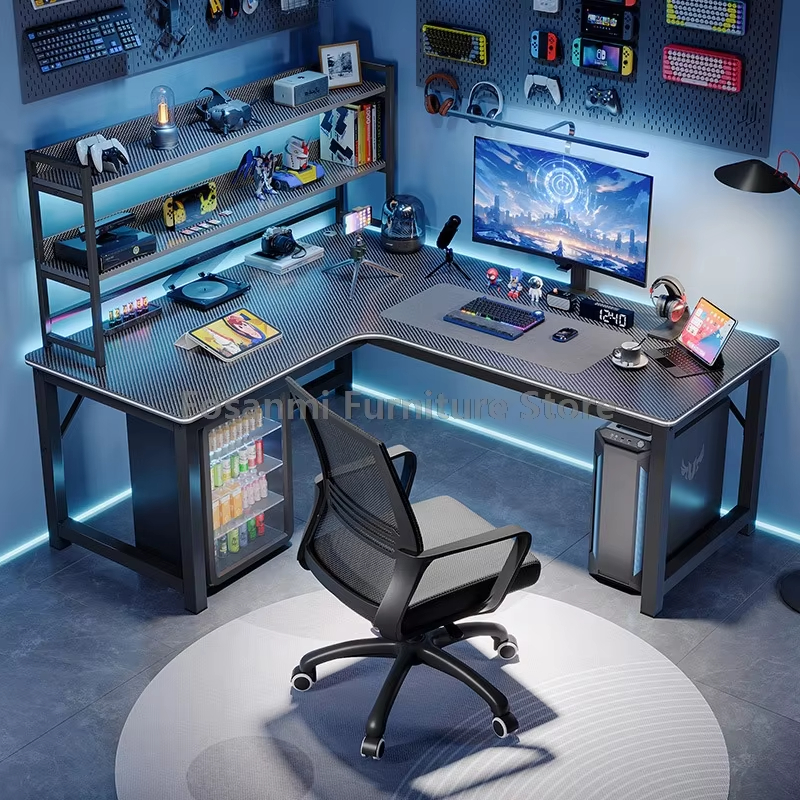 Home Office Work Table - L-Shaped Computer Desk and Chair Set