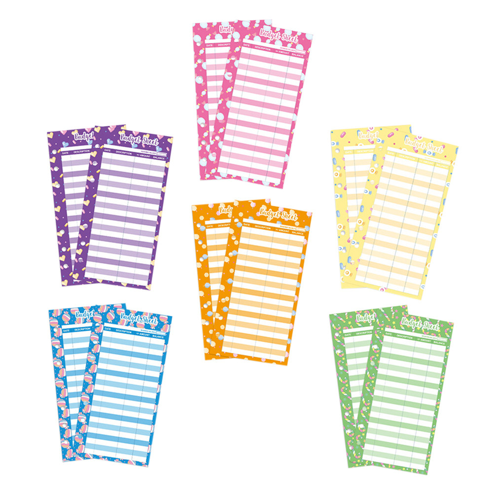 Home Office Expenses - 24Pcs Budget Cards Candy Print Budget