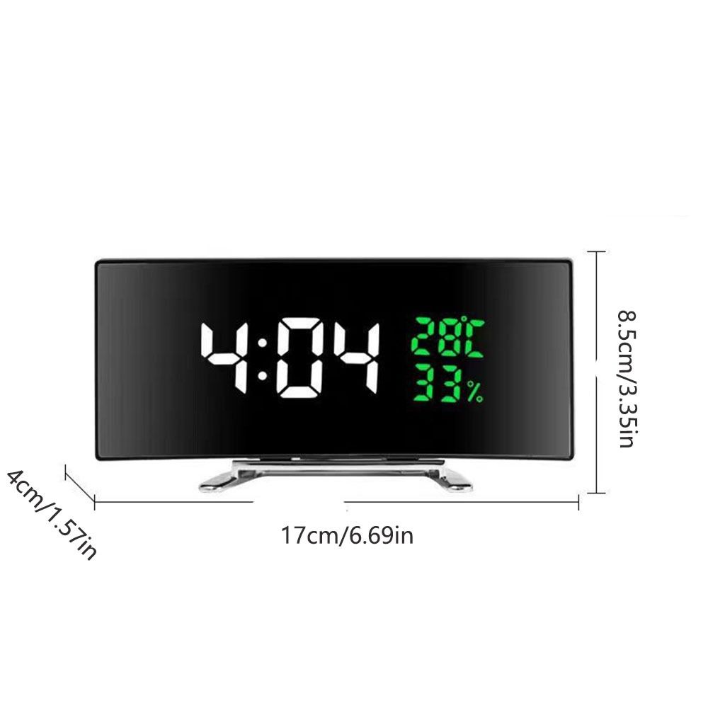 Curved Screen Digital Alarm Cl - Led Desk Clock ulasan dan harga