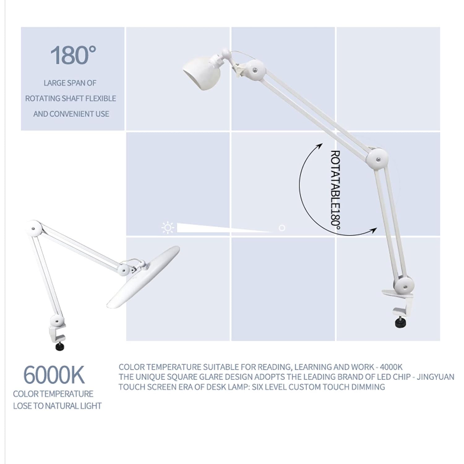 24W LED Desk Lamp with Clam 19 - Home Office Setup ulasan dan harga