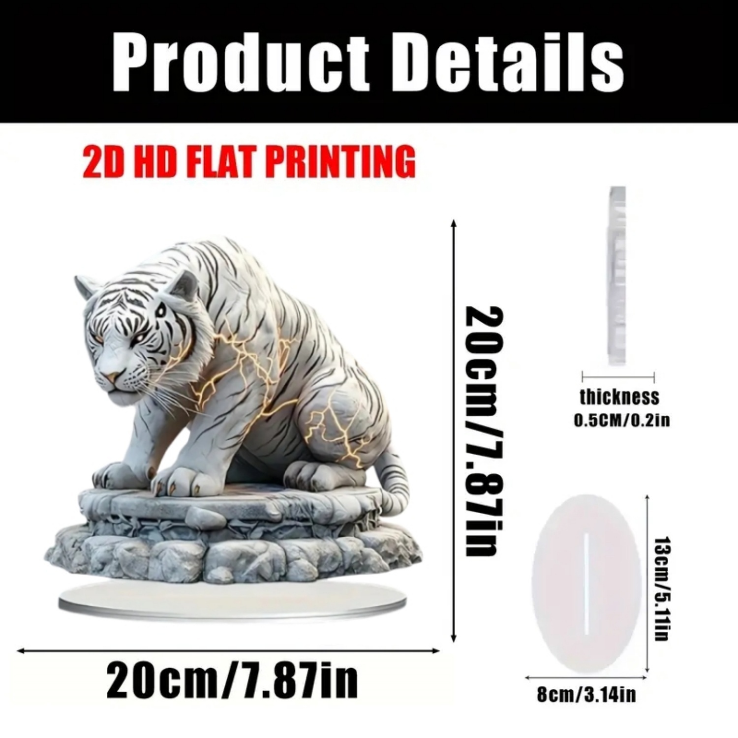 Two Tigers Statue,2D Flat Anim - Home Office Setup ulasan dan harga