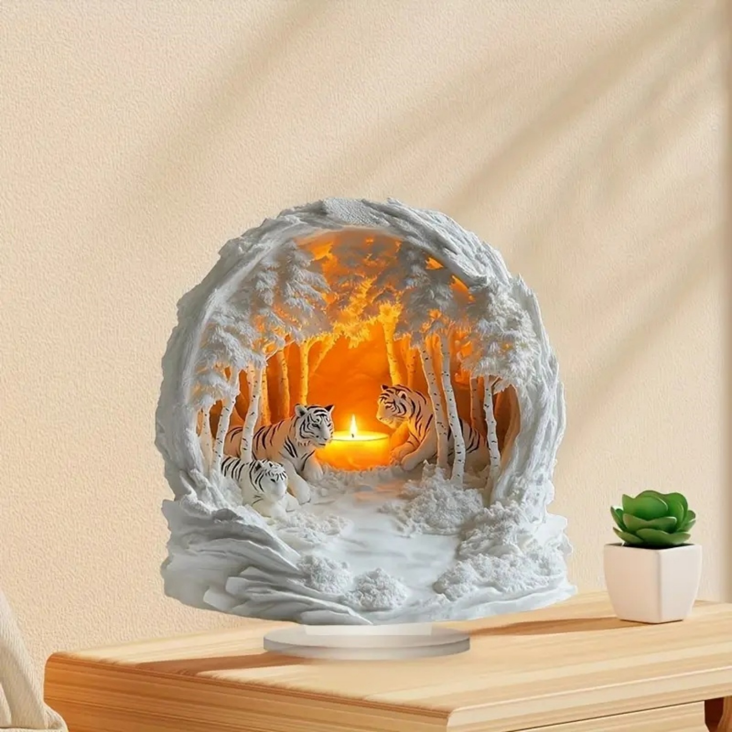 Two Tigers Statue,2D Flat Anim - Home Office Setup ulasan dan harga