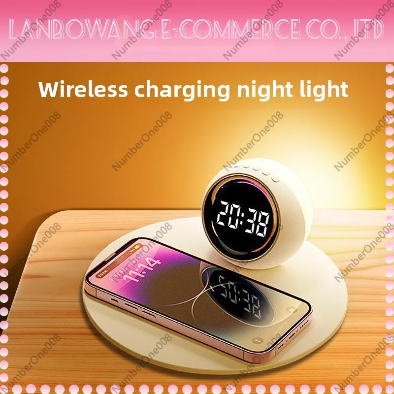 Wireless Charger Night Light,  - Led Desk Clock ulasan dan harga