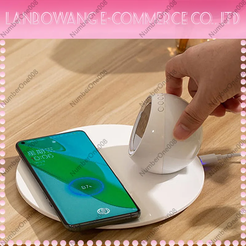Wireless Charger Night Light,  - Led Desk Clock ulasan dan harga