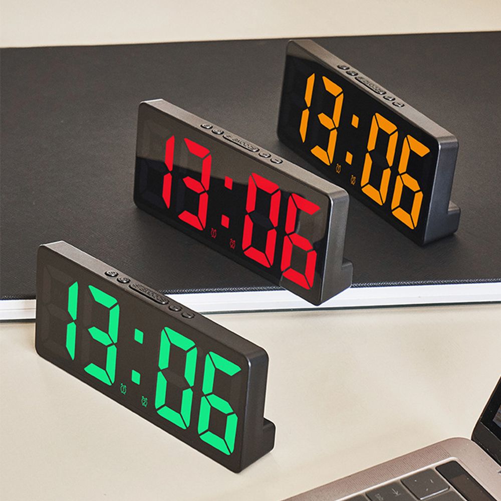 Voice Control Digital Alarm Cl - Led Desk Clock ulasan dan harga