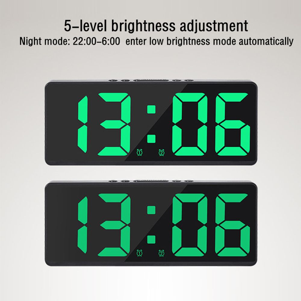 Voice Control Digital Alarm Cl - Led Desk Clock ulasan dan harga