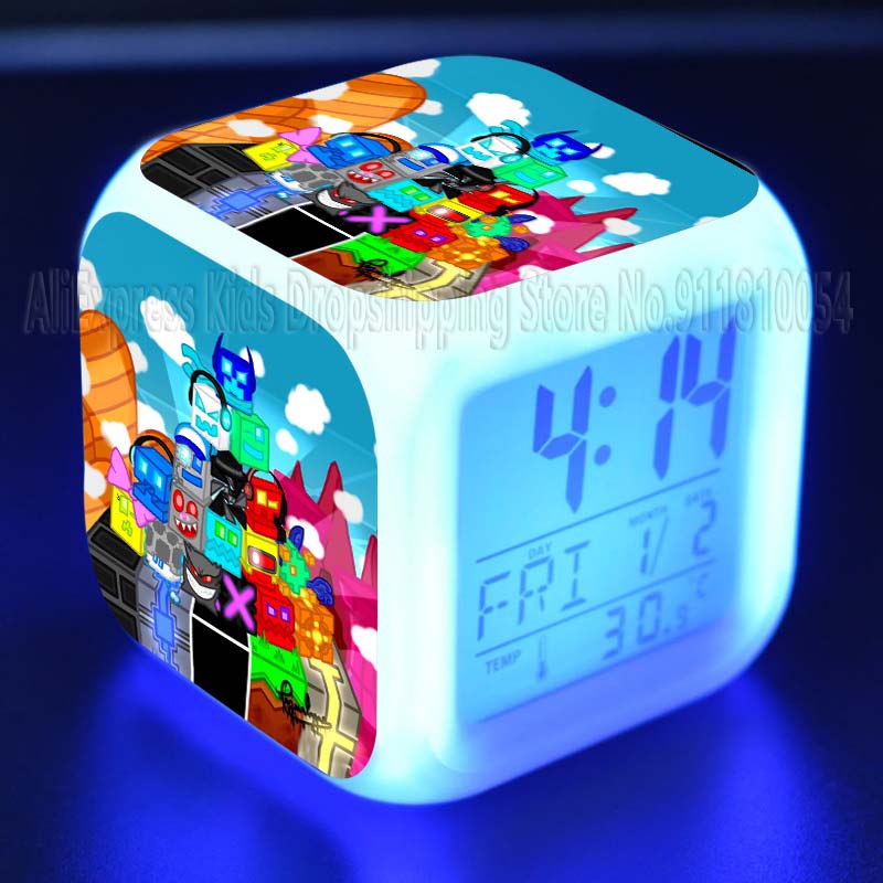 Angry Geometry Dash Alarm Cloc - Led Desk Clock ulasan dan harga