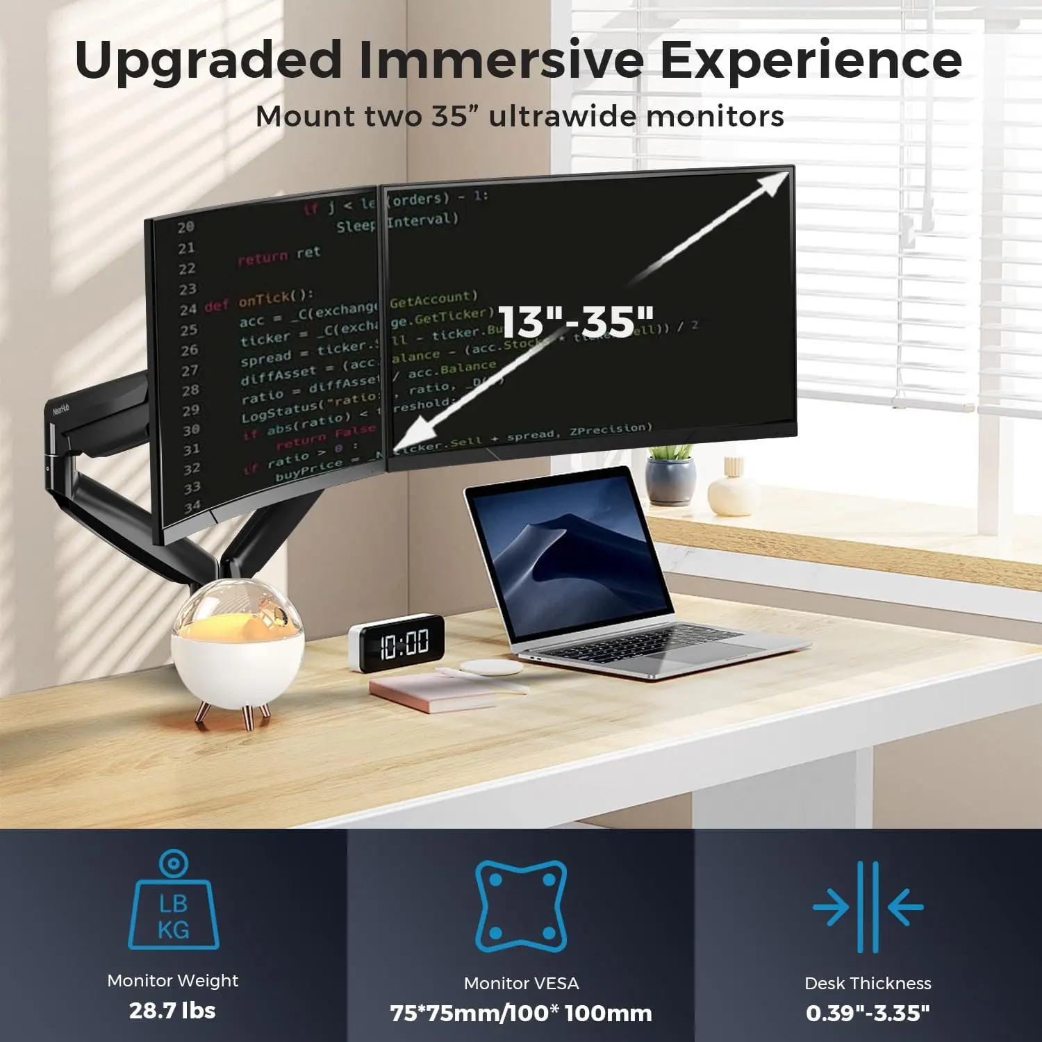 Curved Monitor Mount Dual Moni - Monitor Arm Dual ulasan dan harga
