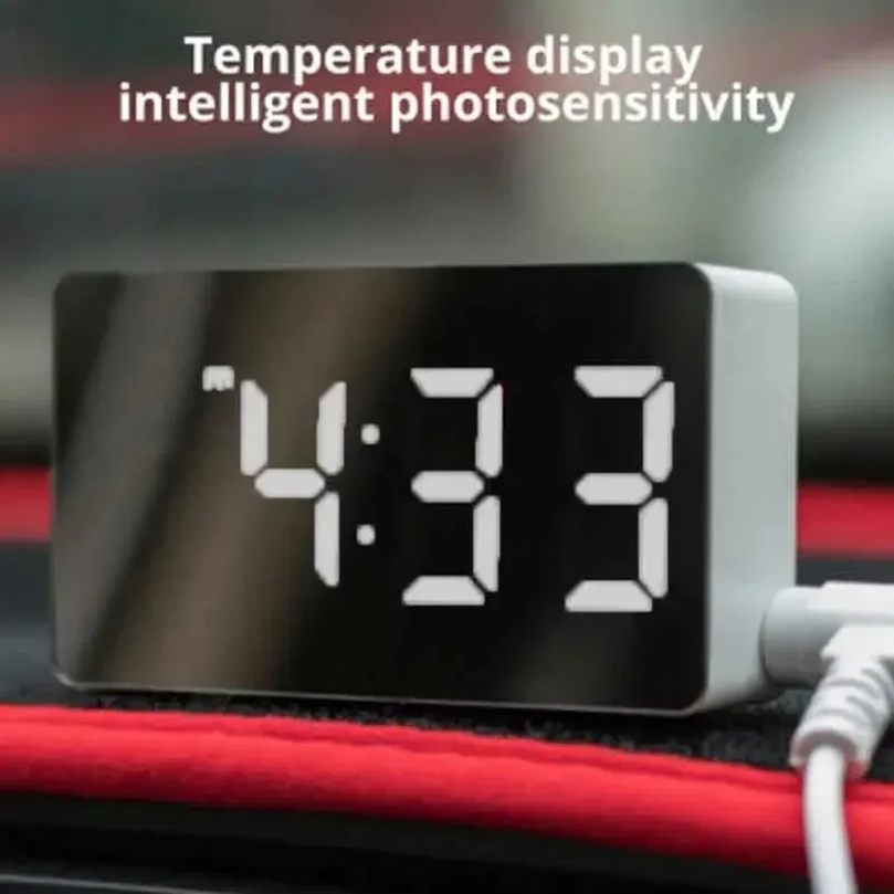 LED Mirror Desktop Alarm Clock - Led Desk Clock ulasan dan harga