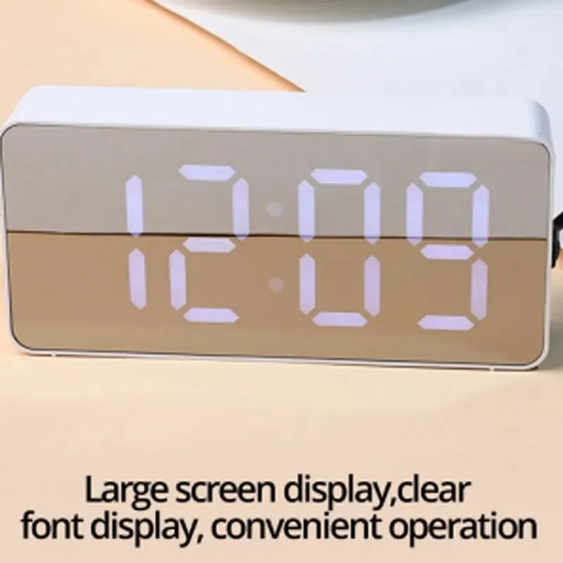 LED Mirror Desktop Alarm Clock - Led Desk Clock ulasan dan harga