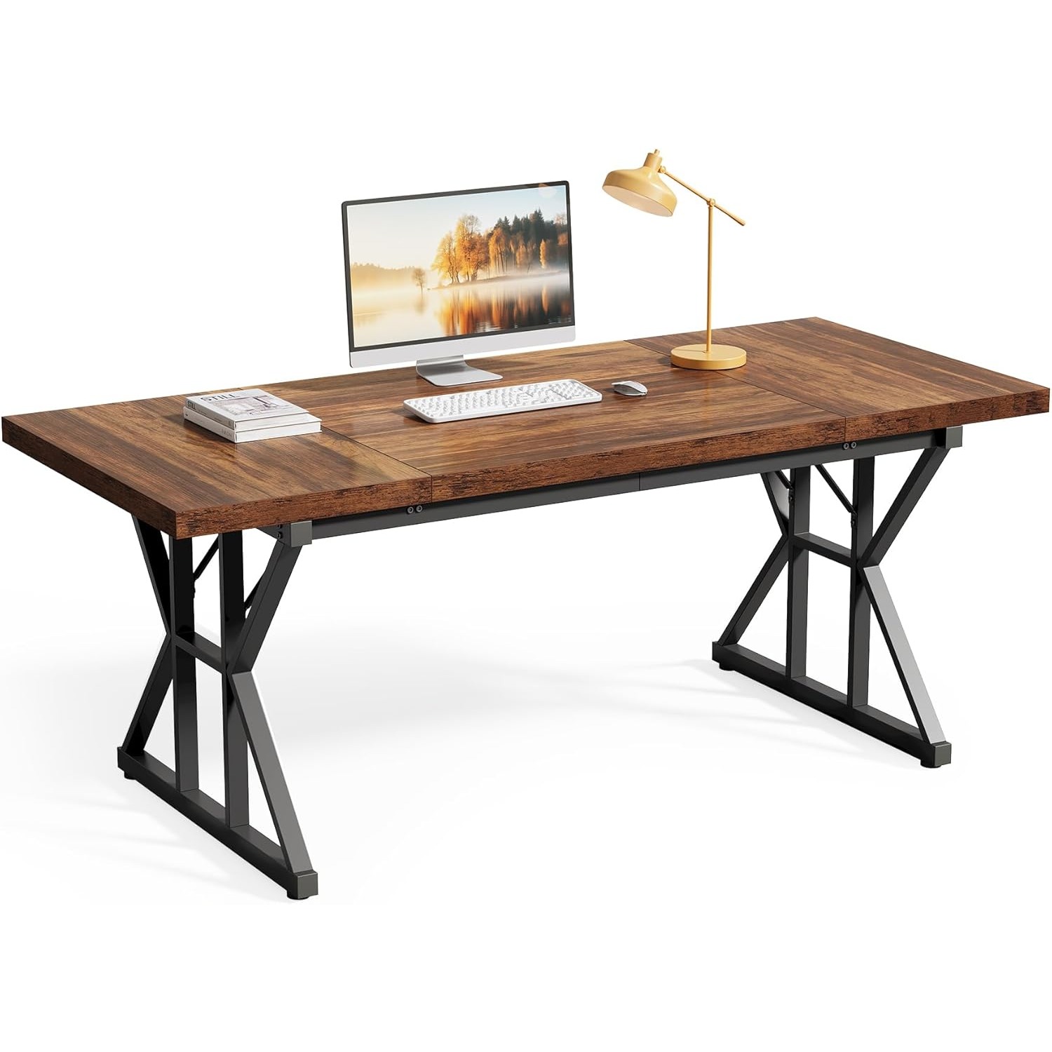 LITTLE TREE 70.8-Inch Office D - Home Office Work Table ulasan dan harga