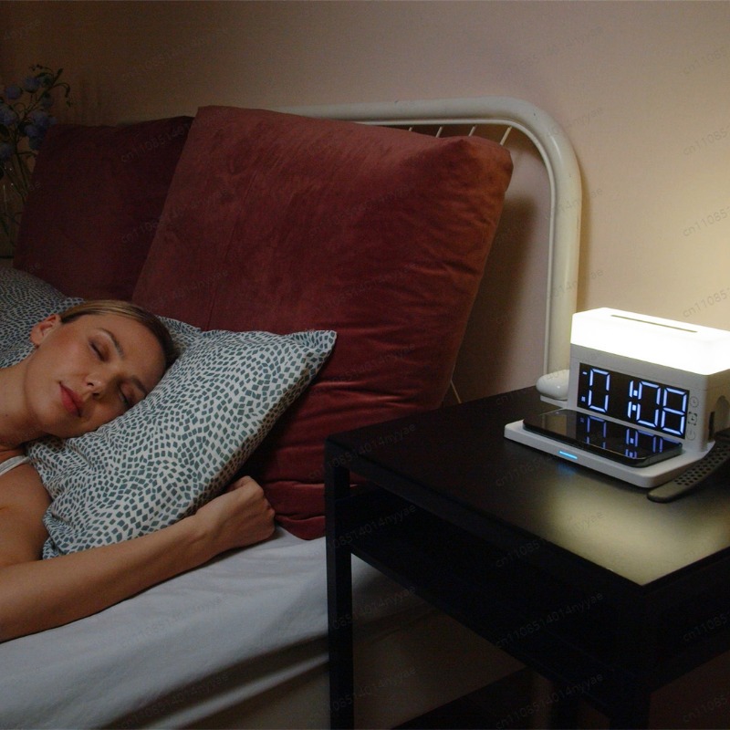 6-in-1 Wireless Charging Desk  - Led Desk Clock ulasan dan harga