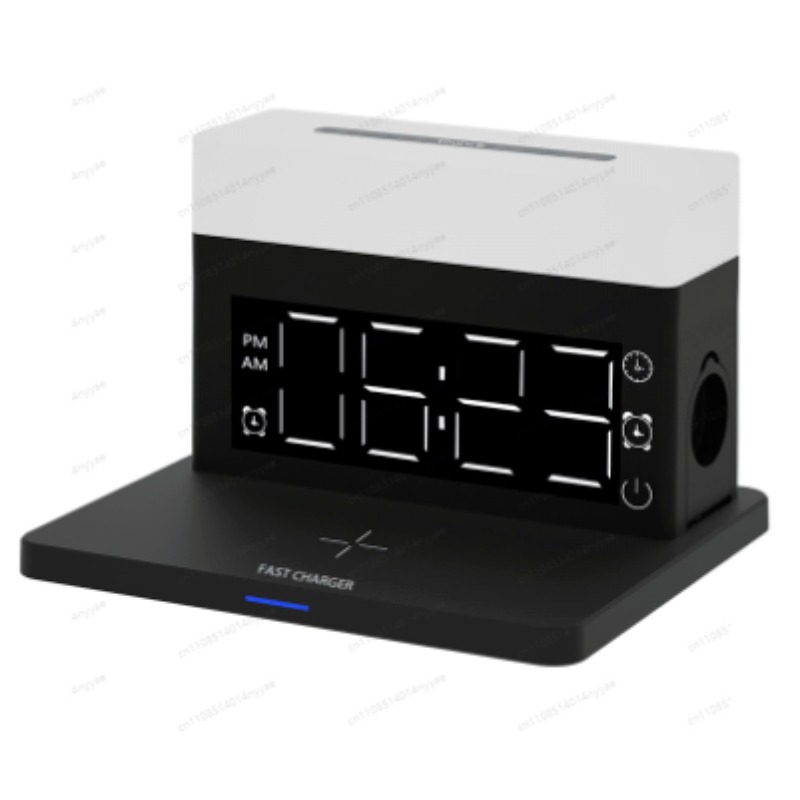 6-in-1 Wireless Charging Desk  - Led Desk Clock ulasan dan harga