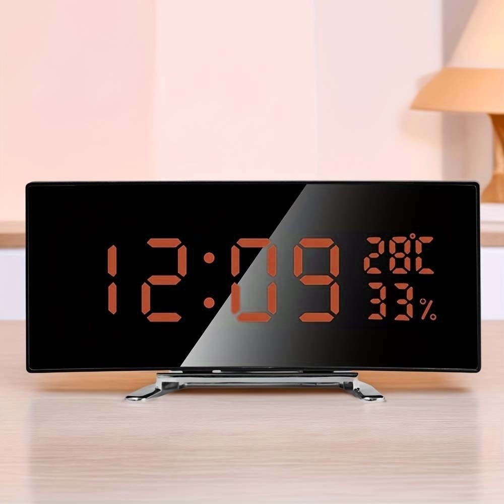 Curved Screen Digital Alarm Cl - Led Desk Clock ulasan dan harga