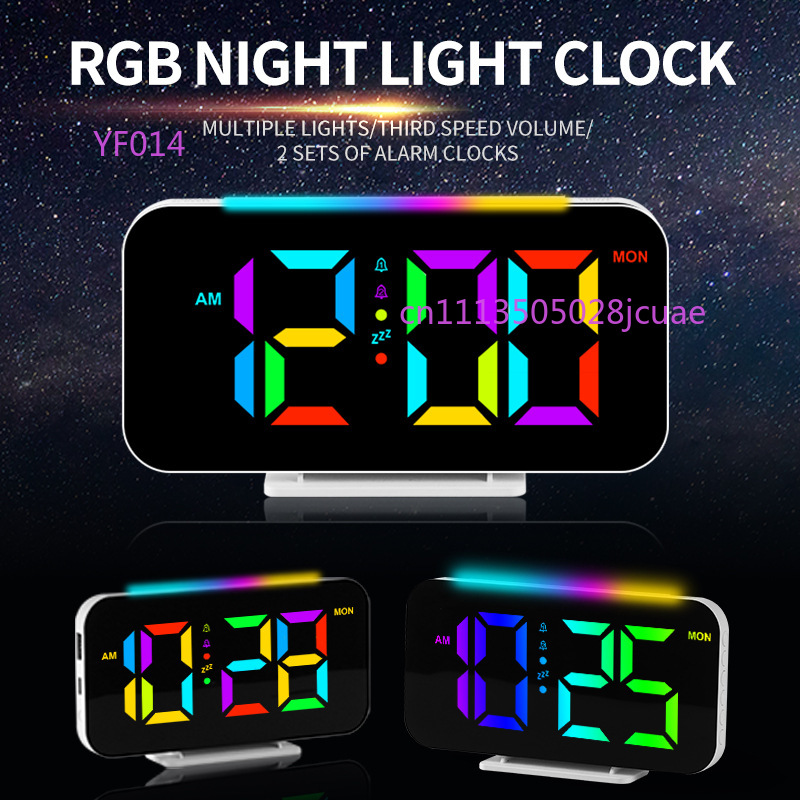 RGB Ambient Light Alarm Clock  - Led Desk Clock ulasan dan harga