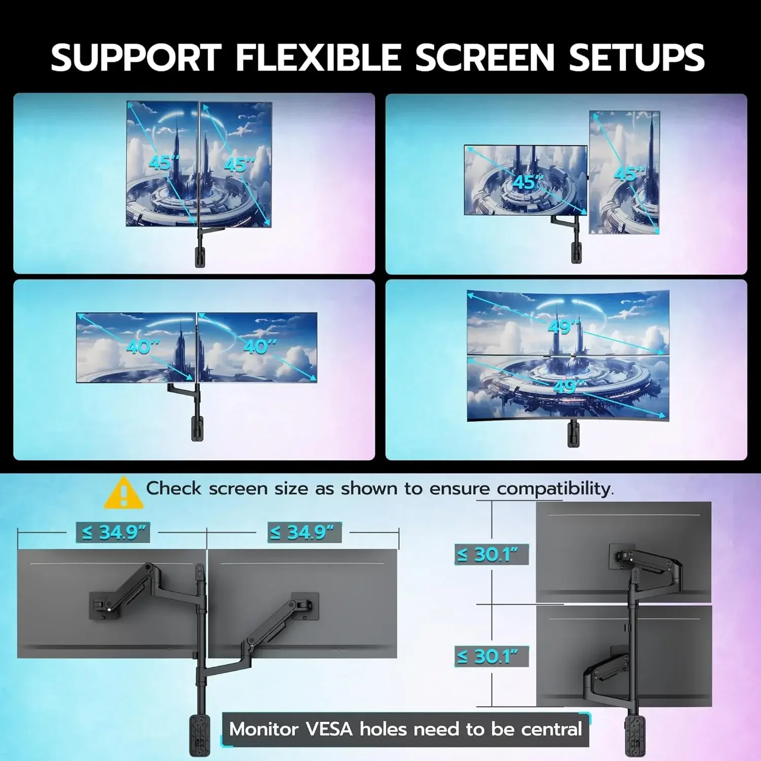 Dual Monitor Wall Mount for 17 - Monitor Arm Dual ulasan dan harga