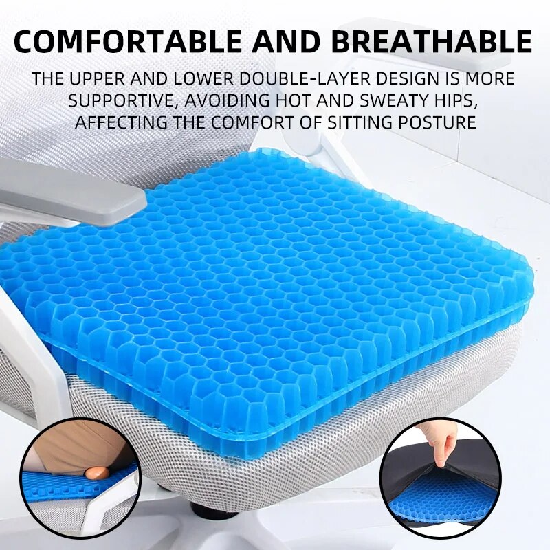 Extra Thick Gel Seat Cushion B - Mesh Back Cushion ulasan dan harga