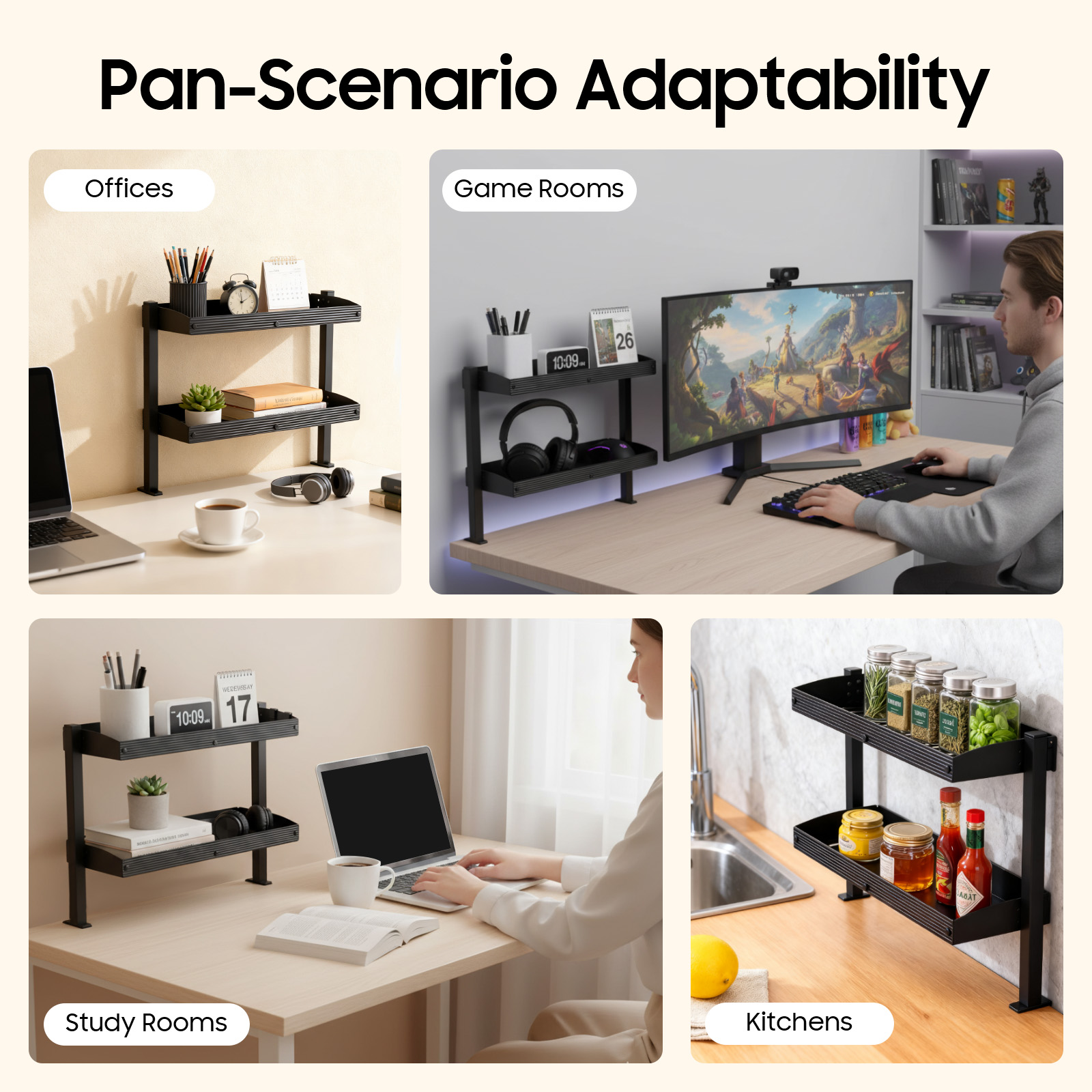 2-Tier Desk Shelf, Expandable  - Home Office Work Table ulasan dan harga
