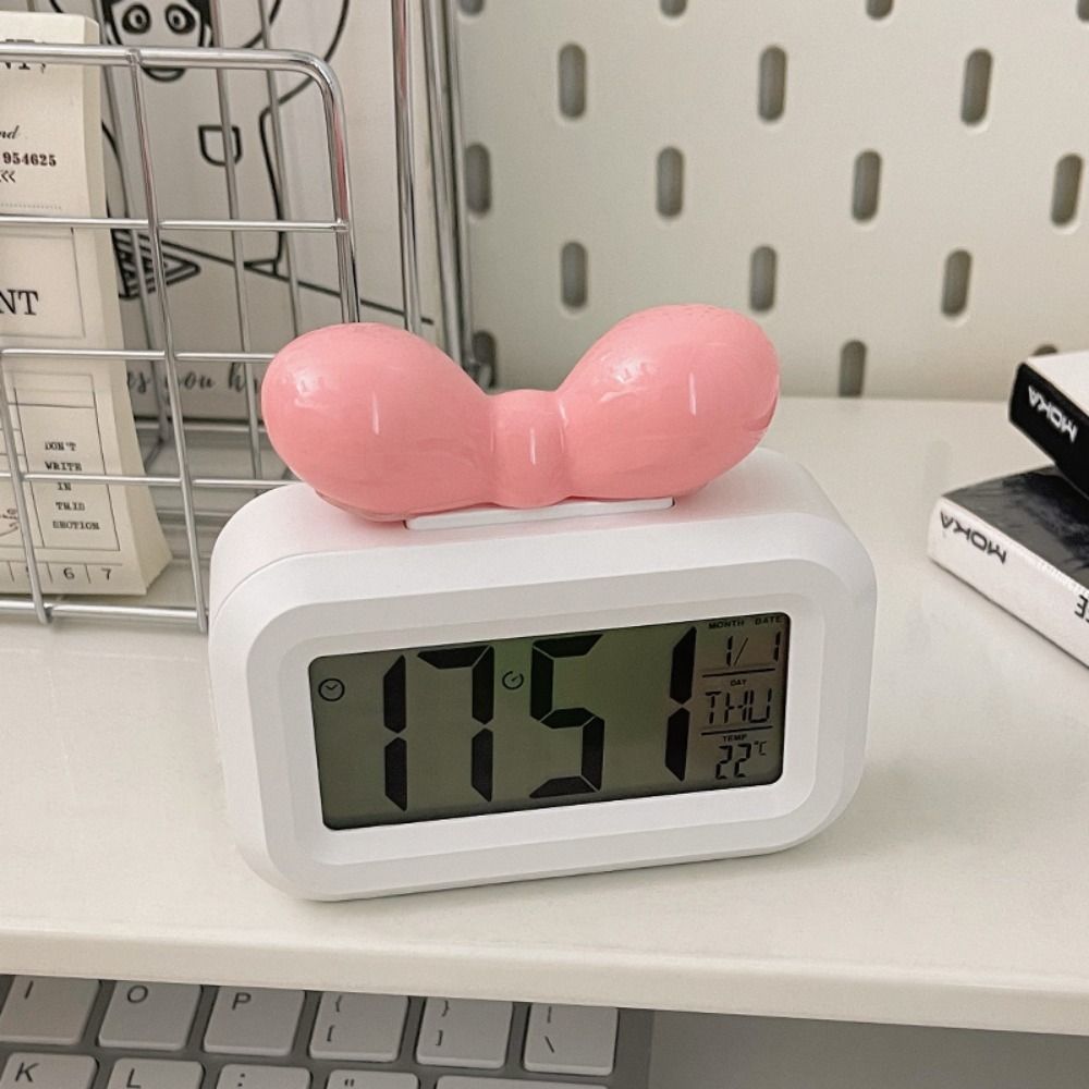 Cute Bowknot LED Digital Clock - Led Desk Clock ulasan dan harga