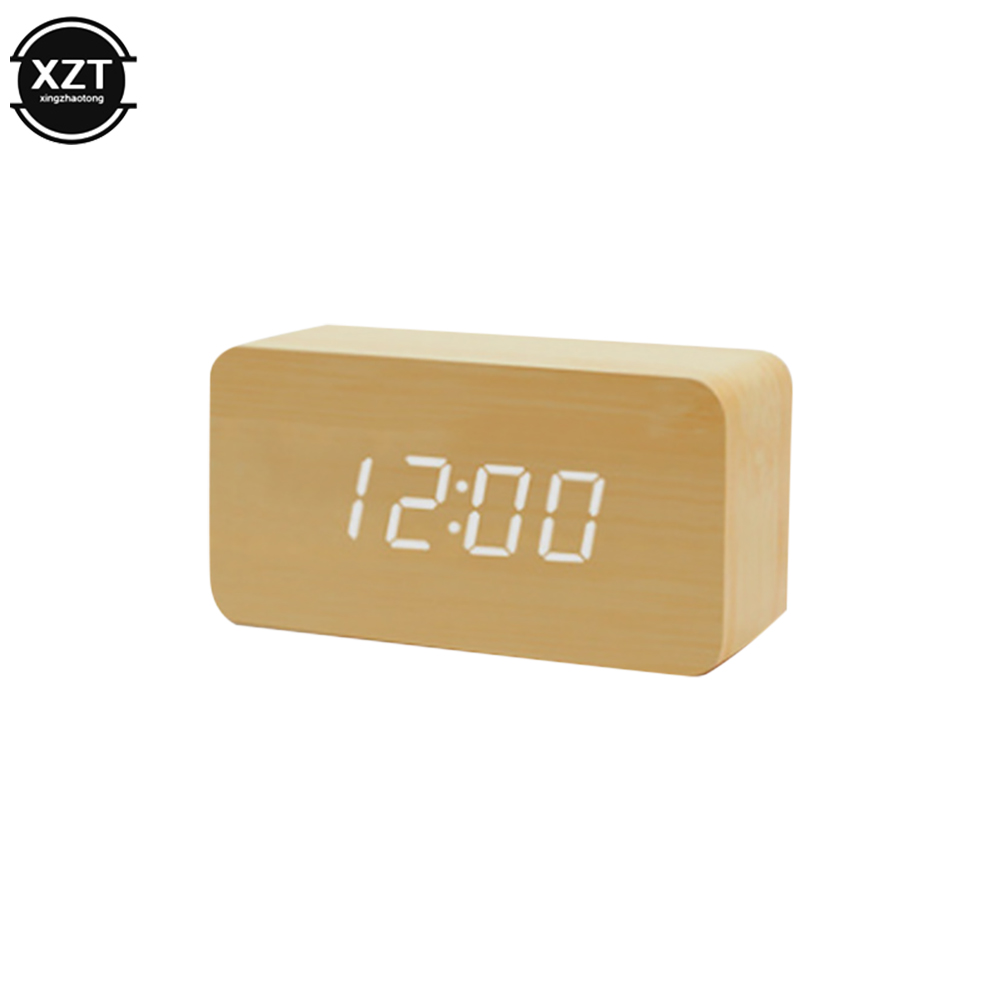 Fashion Alarm Clock LED Wooden - Led Desk Clock ulasan dan harga