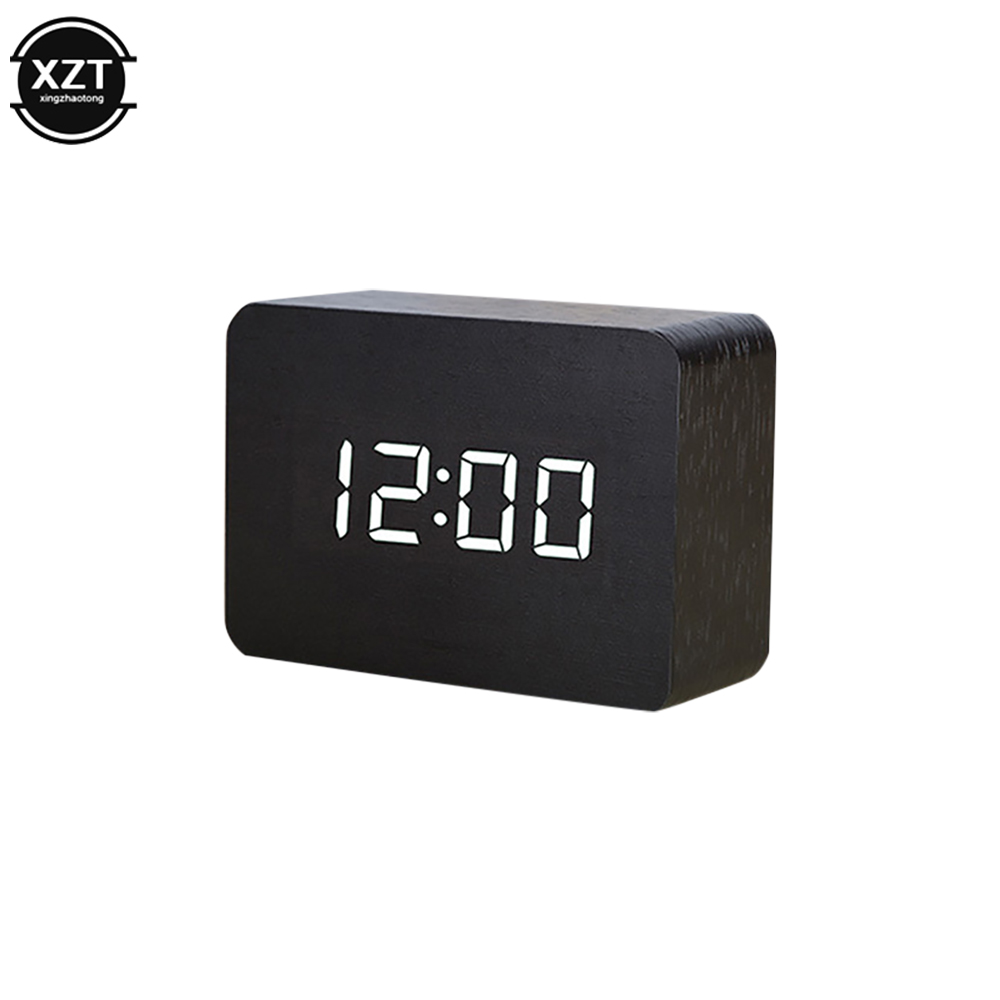 Fashion Alarm Clock LED Wooden - Led Desk Clock ulasan dan harga