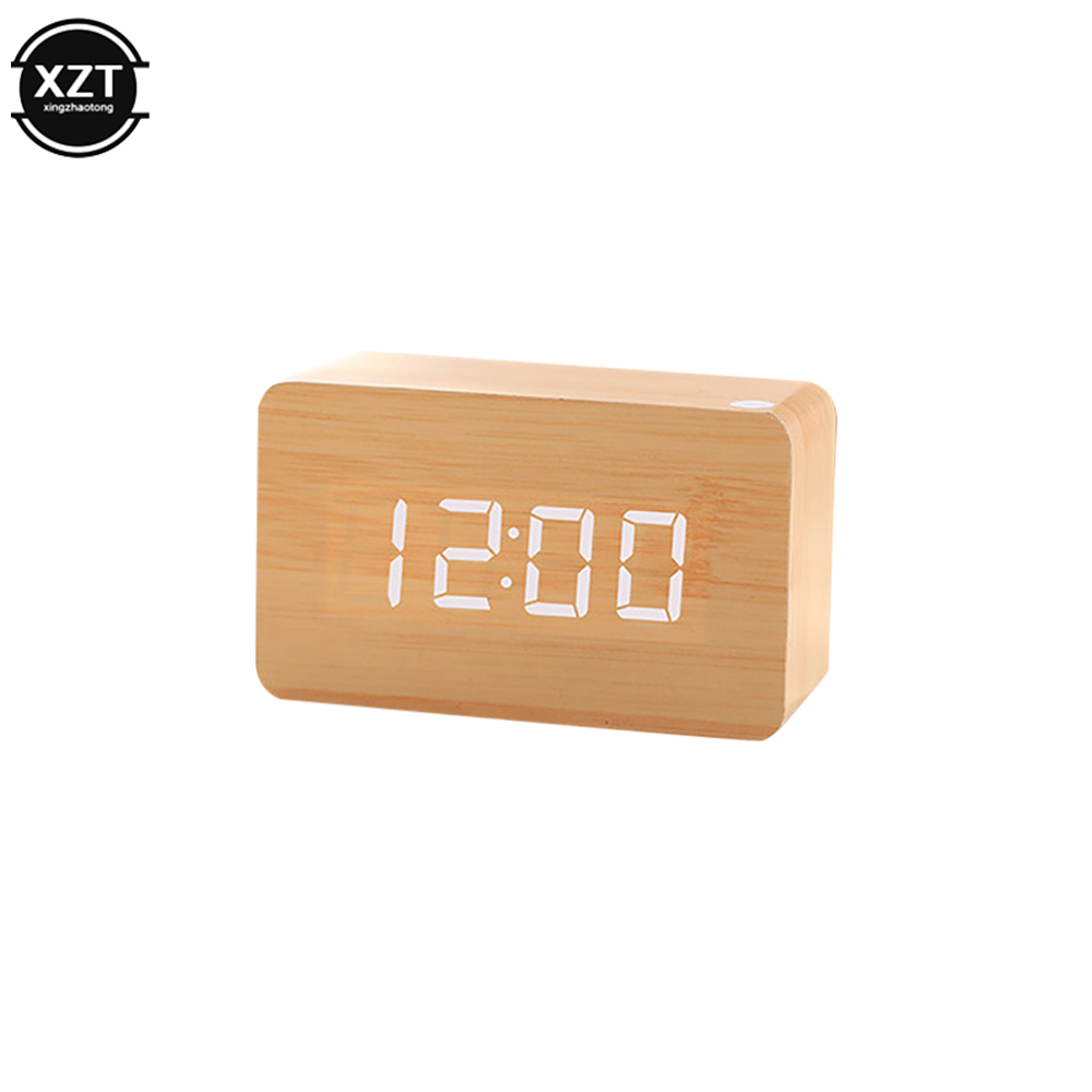 Fashion Alarm Clock LED Wooden - Led Desk Clock ulasan dan harga