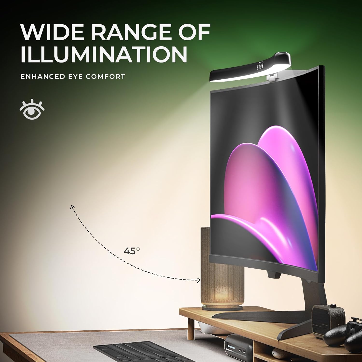 Curved Monitor Light Bar 3 Col - Home Office Setup ulasan dan harga