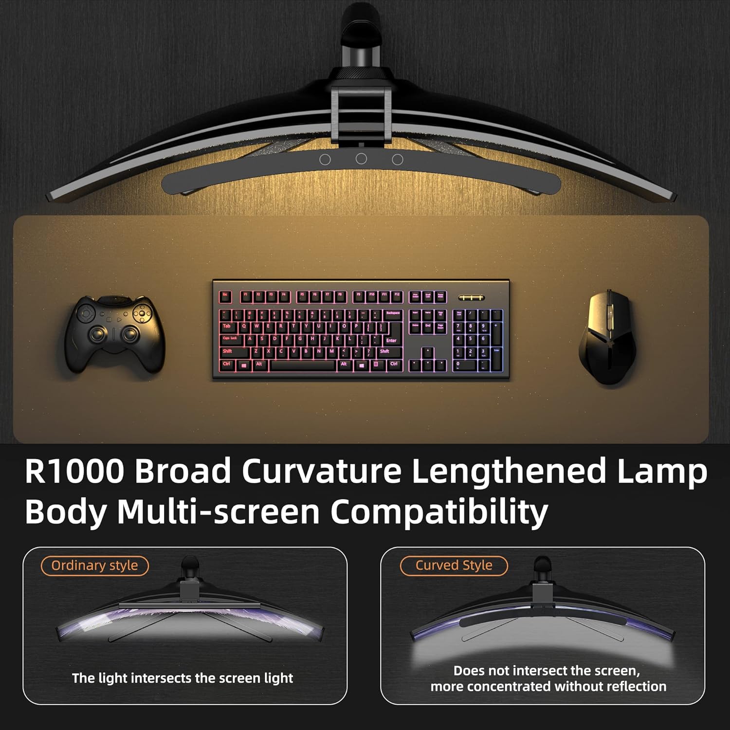 Curved Monitor Light Bar 3 Col - Home Office Setup ulasan dan harga