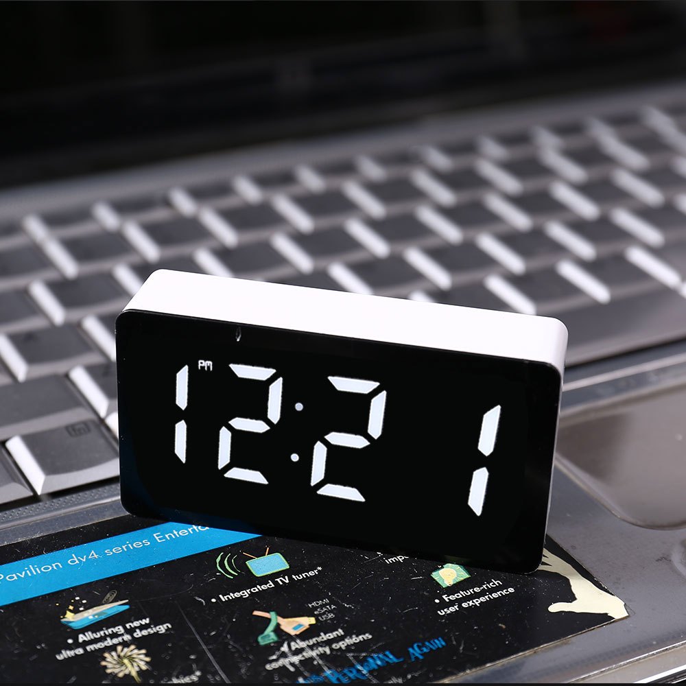 LED Electronic Watch Mirror Al - Led Desk Clock ulasan dan harga