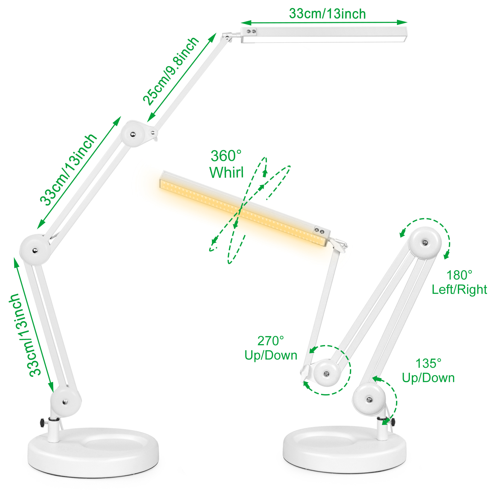 EOOKU EU/US 12V Table Lamp wit - Home Office Work Table ulasan dan harga