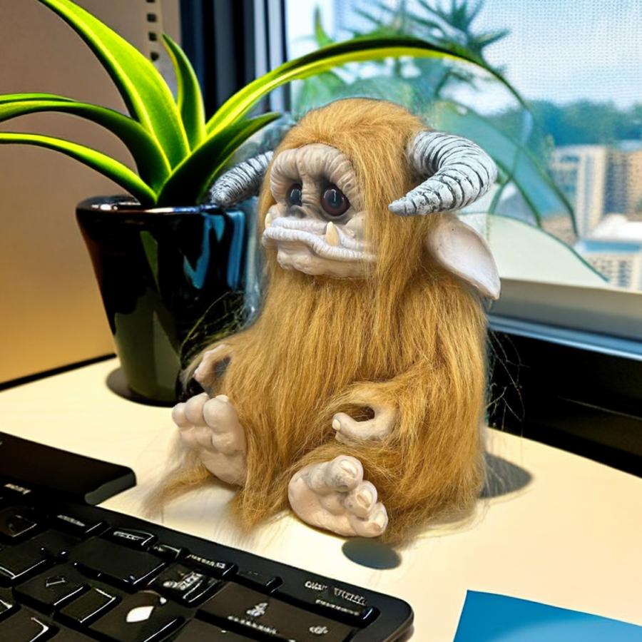 1 PC Brown Furry Large-Mouth M - Home Office Setup ulasan dan harga