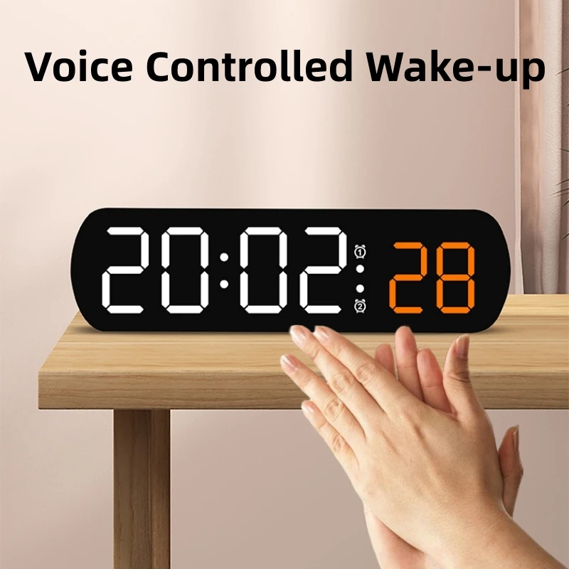Voice Control Digital Alarm Ti - Led Desk Clock ulasan dan harga