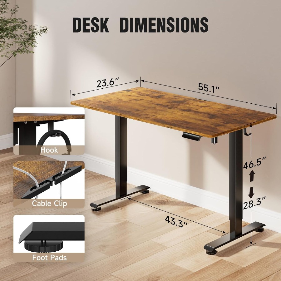 55 Inch Height Adjustable Sit  - Home Office Work Table ulasan dan harga