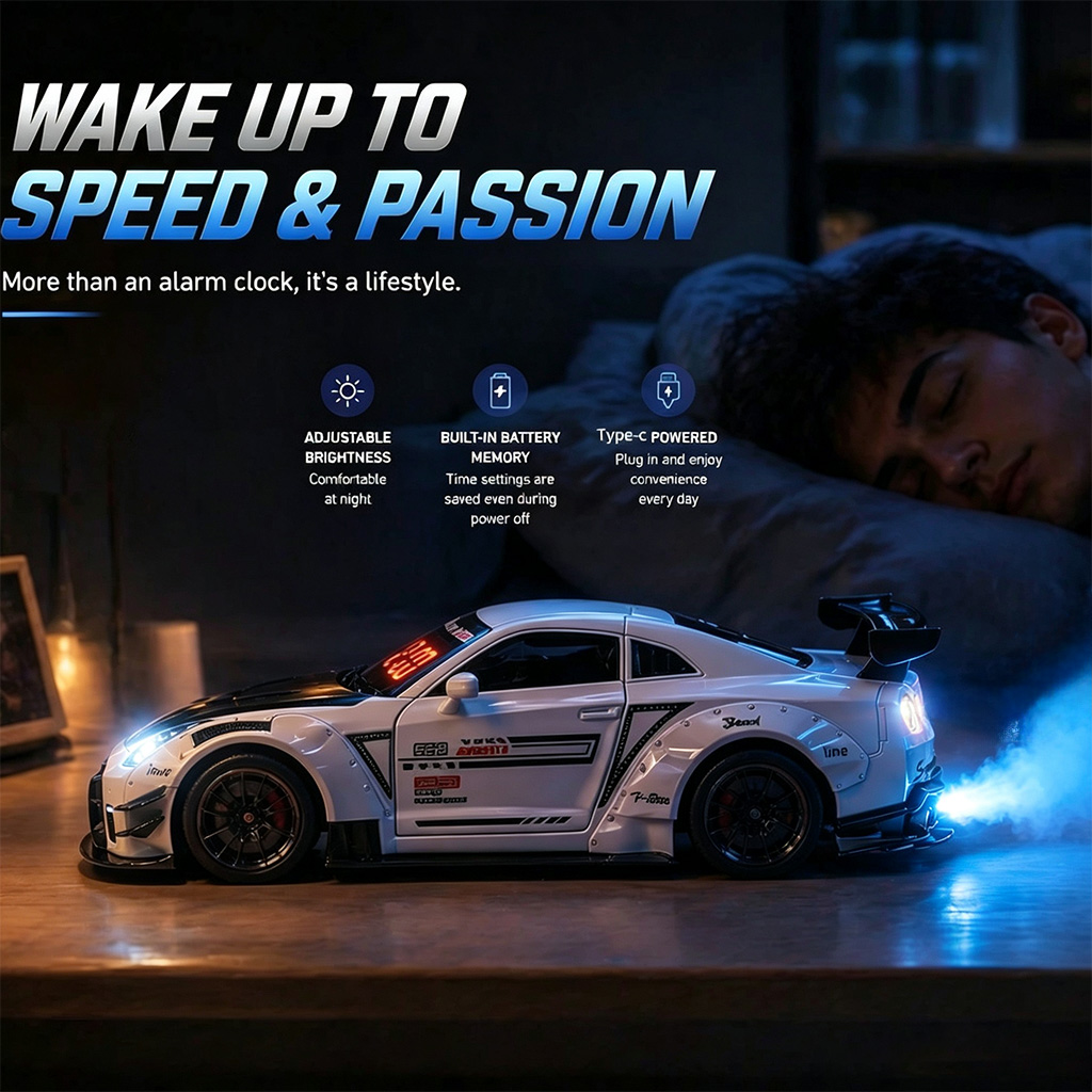 1PCS Rechargeable Hypercar Mod - Led Desk Clock ulasan dan harga