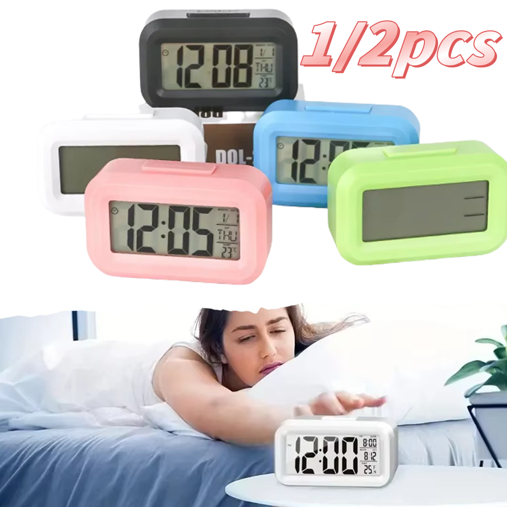 1/2pcs Smart Digital Alarm Clo - Led Desk Clock ulasan dan harga