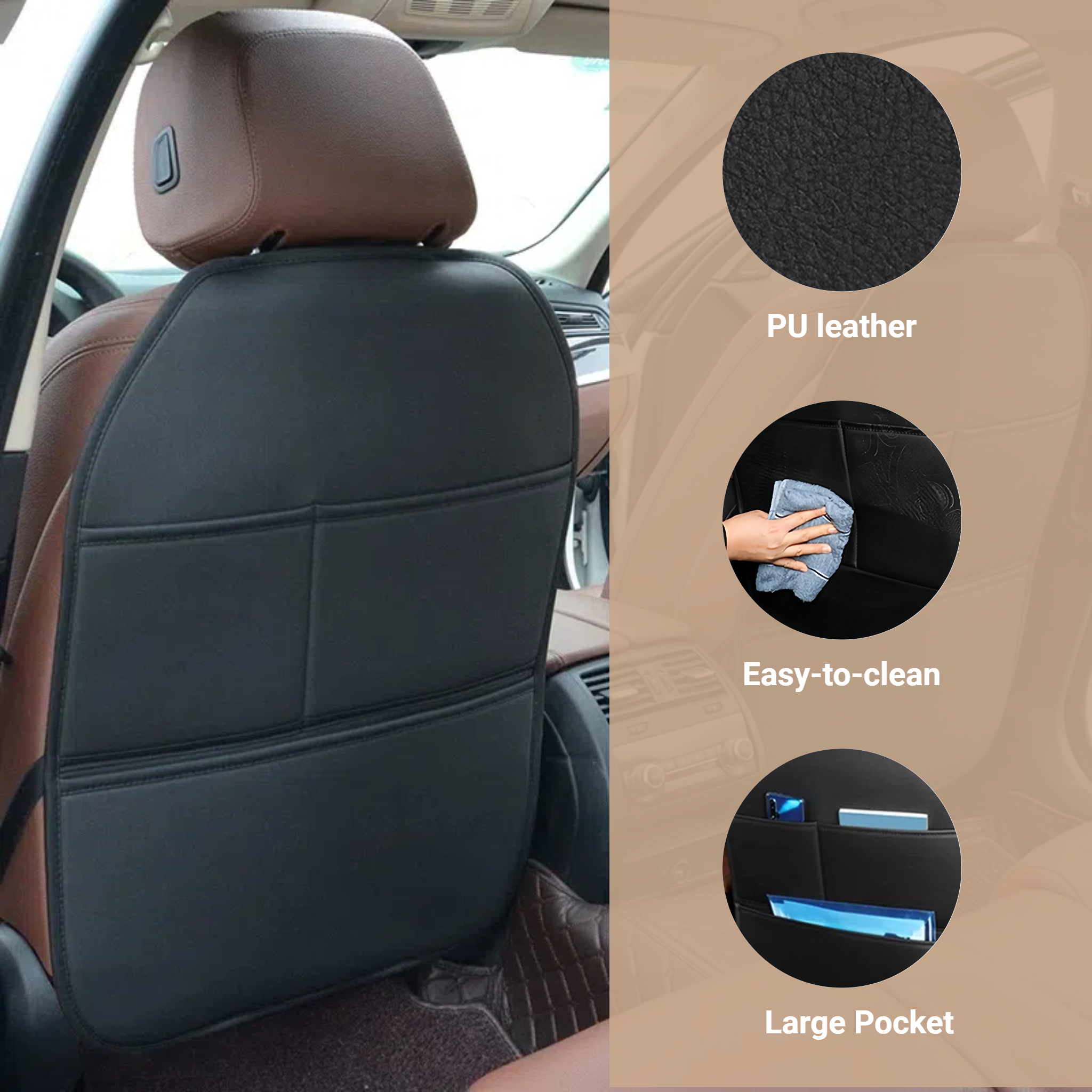PU Leather Car Seat Back Prote - Mesh Back Cushion ulasan dan harga